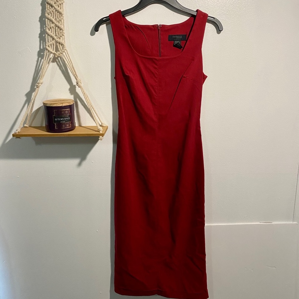 Express slimming red dress